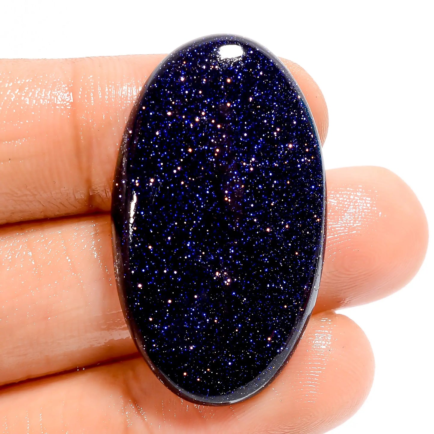 Blue Sandstone Oval Shape Cabochon Loose Gemstone 31 Ct. 35X20X5 mm V-5986