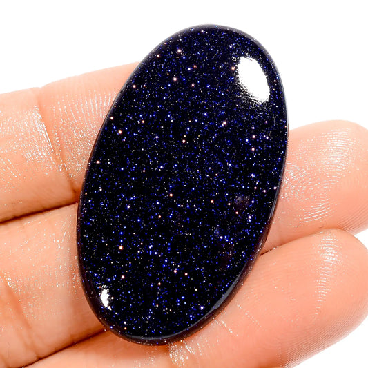 Blue Sandstone Oval Shape Cabochon Loose Gemstone 33.5 Ct. 37X22X5 mm V-5987