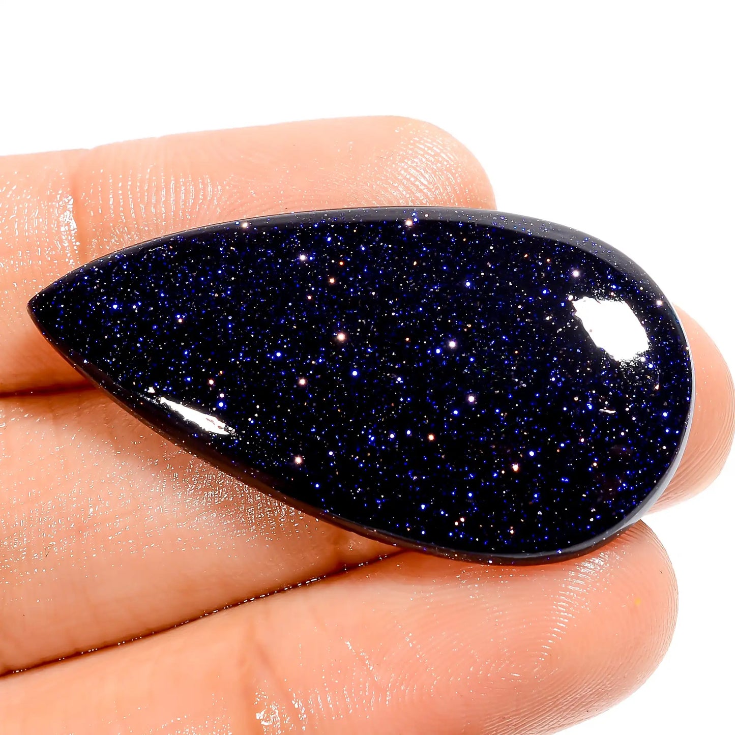 Blue Sandstone Pear Shape Cabochon Loose Gemstone 25.5 Ct. 39X20X4 mm V-5990