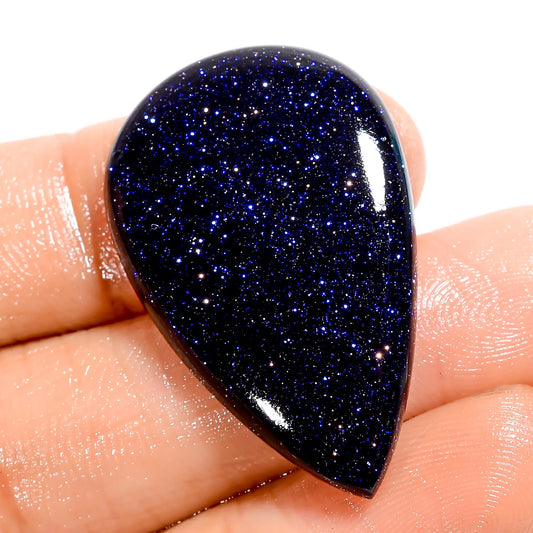 Blue Sandstone Pear Shape Cabochon Loose Gemstone 23.5 Ct. 33X21X5 mm V-5993