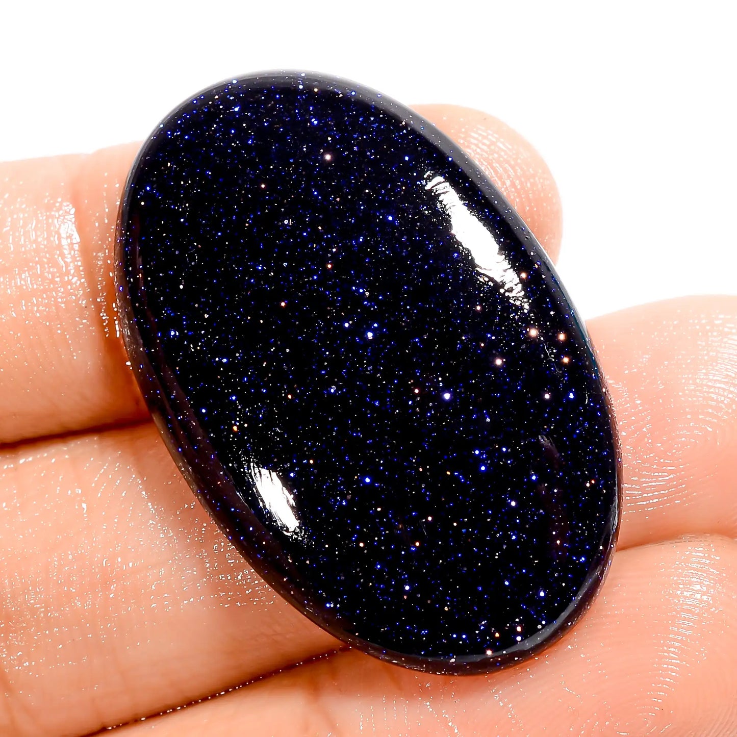 Blue Sandstone Oval Shape Cabochon Loose Gemstone 31.5 Ct. 34X21X5 mm V-5994