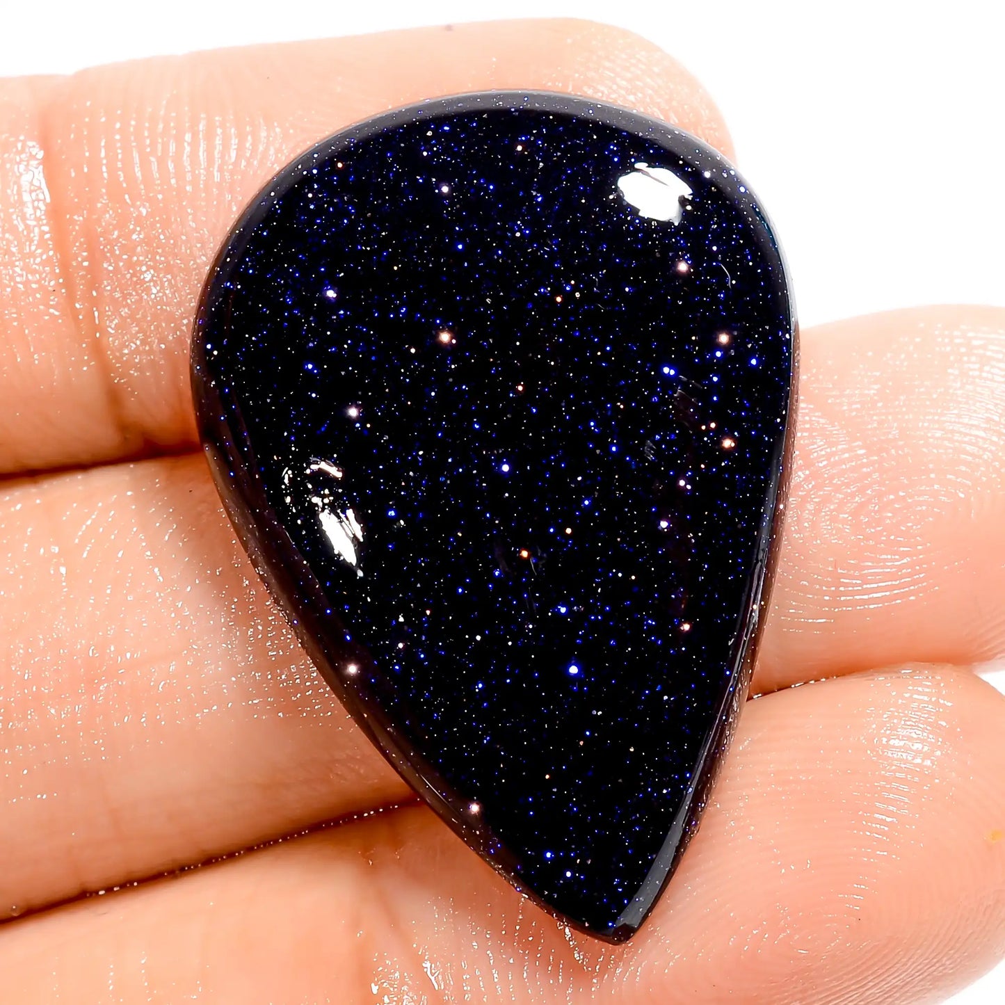 Blue Sandstone Pear Shape Cabochon Loose Gemstone 24.5 Ct. 30X21X5 mm V-5997