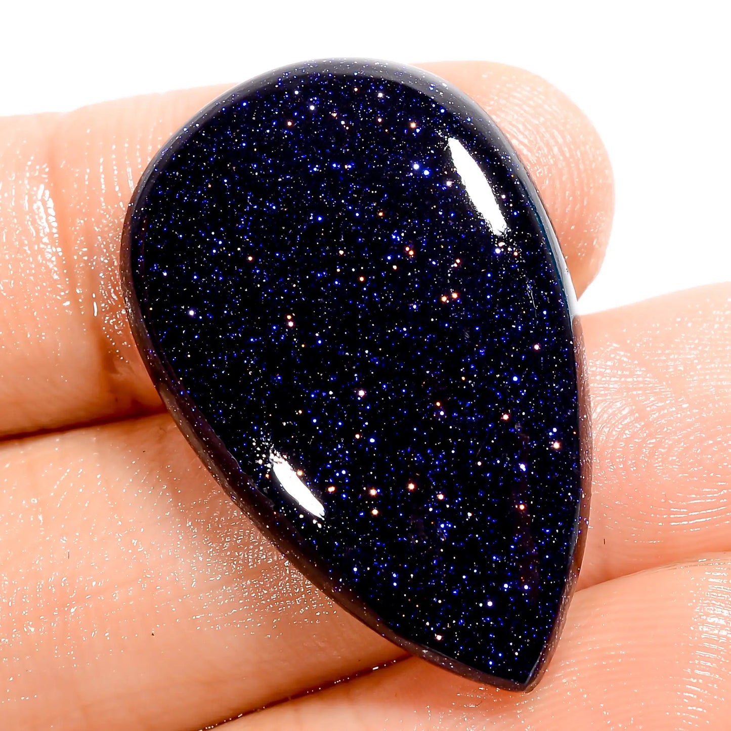 Blue Sandstone Pear Shape Cabochon Loose Gemstone 22.5 Ct. 30X19X5 mm V-5999