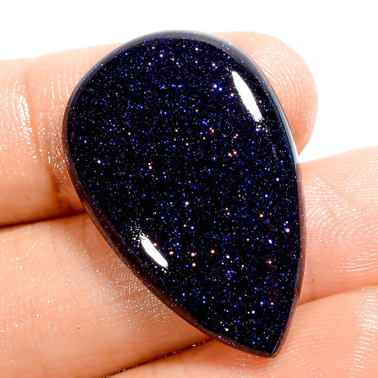 Blue Sandstone Pear Shape Cabochon Loose Gemstone 22.5 Ct. 30X19X5 mm V-5999