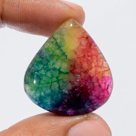 Rainbow Solar Quartz Heart Shape Cabochon Loose Gemstone 36 Ct. 28X26X7 mm V-6031