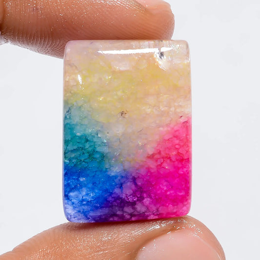 Rainbow Solar Quartz Radiant Shape Cabochon Loose Gemstone 30 Ct. 26X18X6 mm V-6044