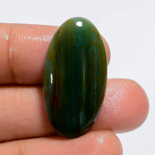 Gary Green Jasper Oval Shape Cabochon Loose Gemstone Natural 17 Ct. 29X15X5 mm V-6053