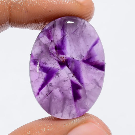 Trapiche Amethyst Oval Shape Cabochon Loose Gemstone Natural 33 Ct. 28X21X5 mm V-6057