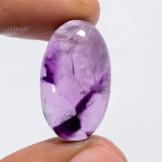 Trapiche Amethyst Oval Shape Cabochon Loose Gemstone Natural 22 Ct. 24X14X7 mm V-6058