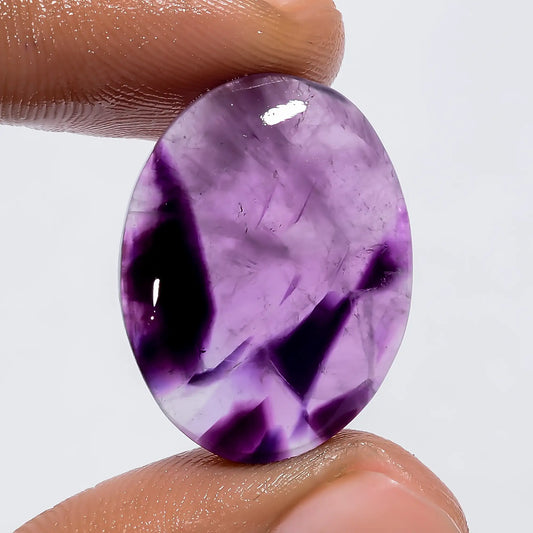 Trapiche Amethyst Oval Shape Cabochon Loose Gemstone Natural 18 Ct. 23X18X5 mm V-6064