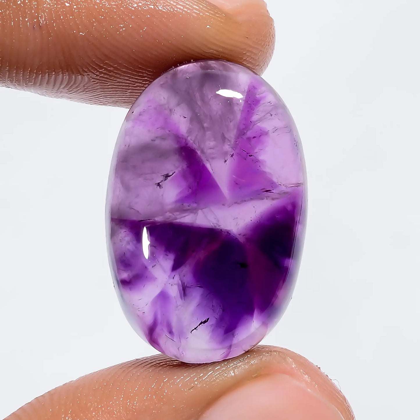 Trapiche Amethyst Oval Shape Cabochon Loose Gemstone Natural 23.5 Ct. 24X16X6 mm V-6065