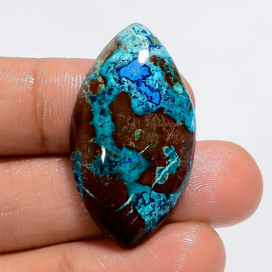 Shattuckite Marquise Shape Cabochon Loose Gemstone Natural 27.5 Ct. 34X19X6 mm V-6102