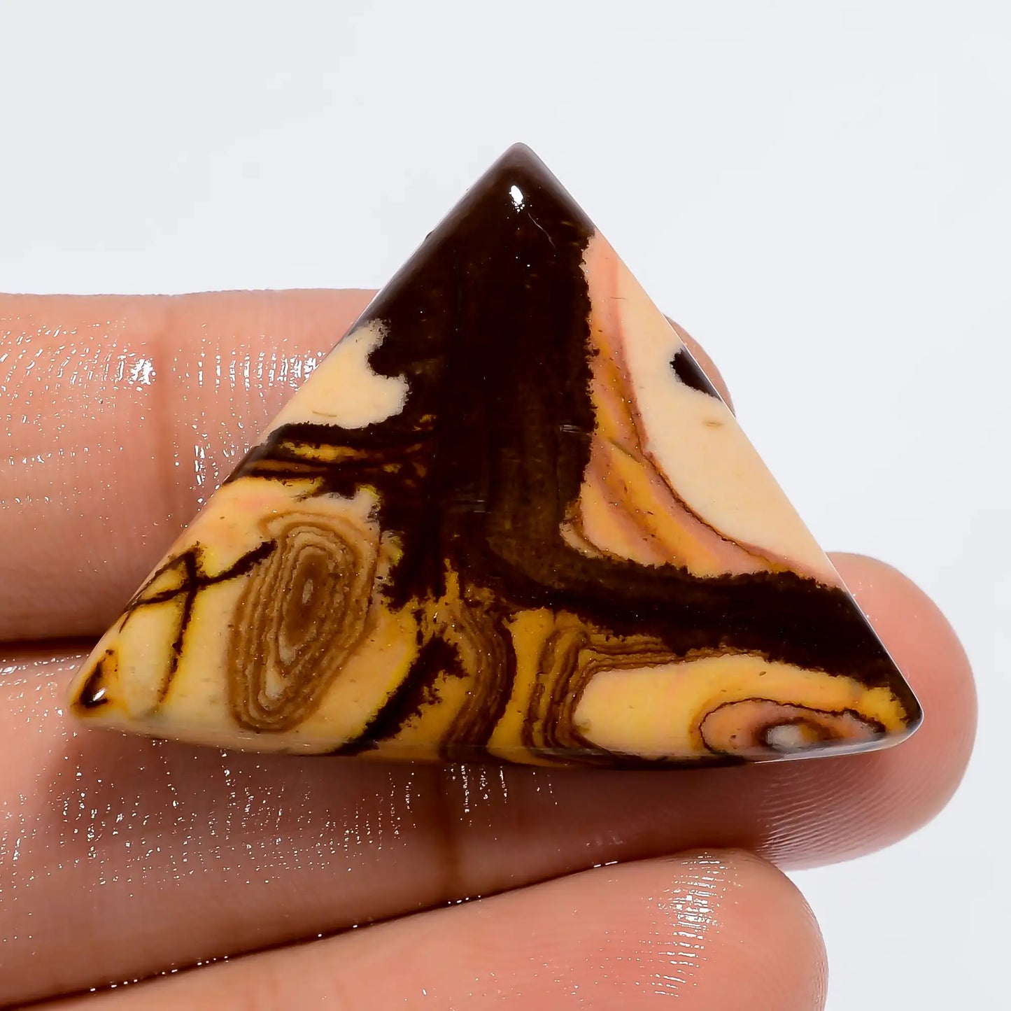 Austalian Picture Jasper Triangle Shape Cabochon Loose Gemstone Natural 33 Ct. 36X27X5 mm V-6106