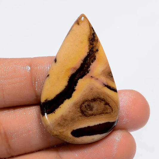 Austalian Picture Jasper Pear Shape Cabochon Loose Gemstone Natural 42.5 Ct. 40X24X5 mm V-6110