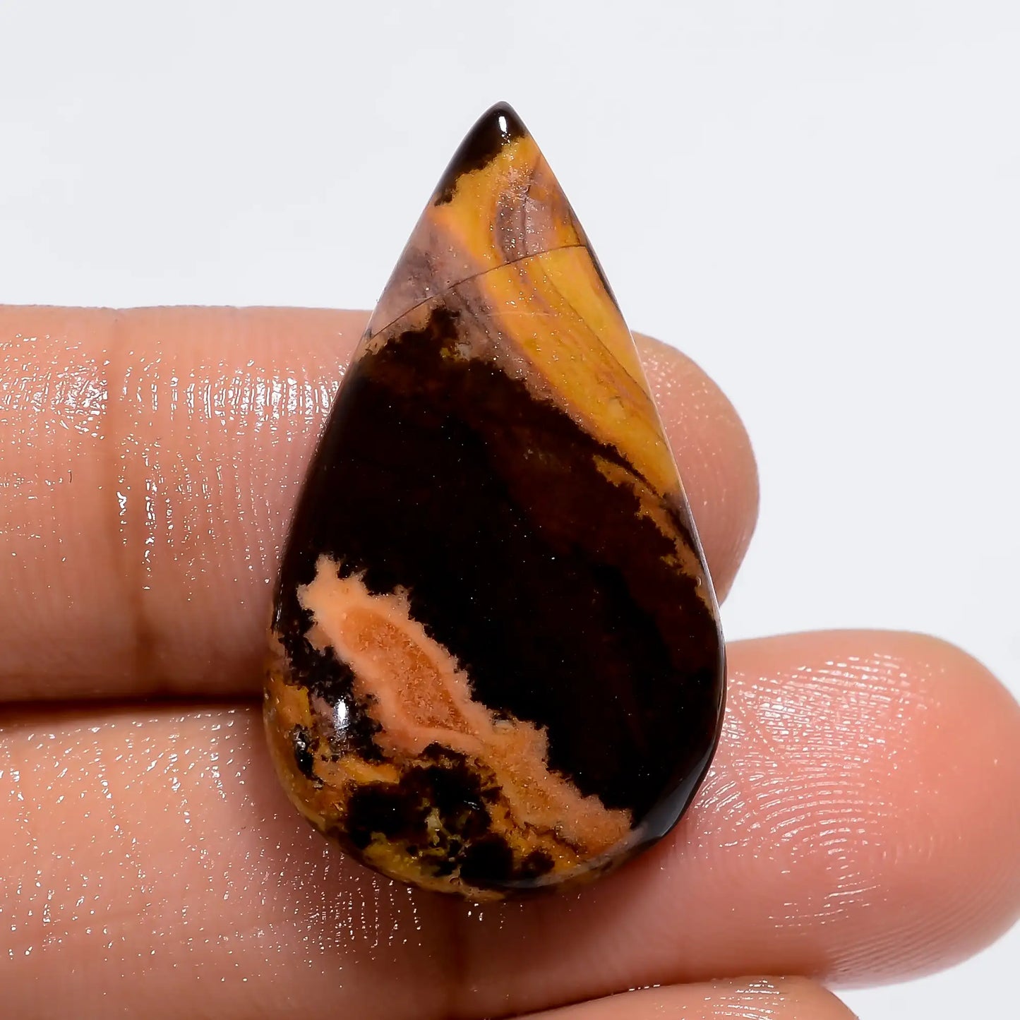 Austalian Picture Jasper Pear Shape Cabochon Loose Gemstone Natural 19.5 Ct. 30X17X5 mm V-6112