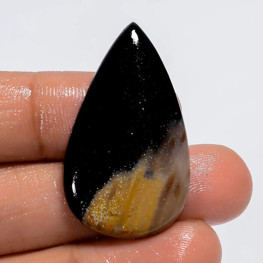 Palm Root Agate Pear Shape Cabochon Loose Gemstone Natural 25 Ct. 35X21X5 mm V-6115