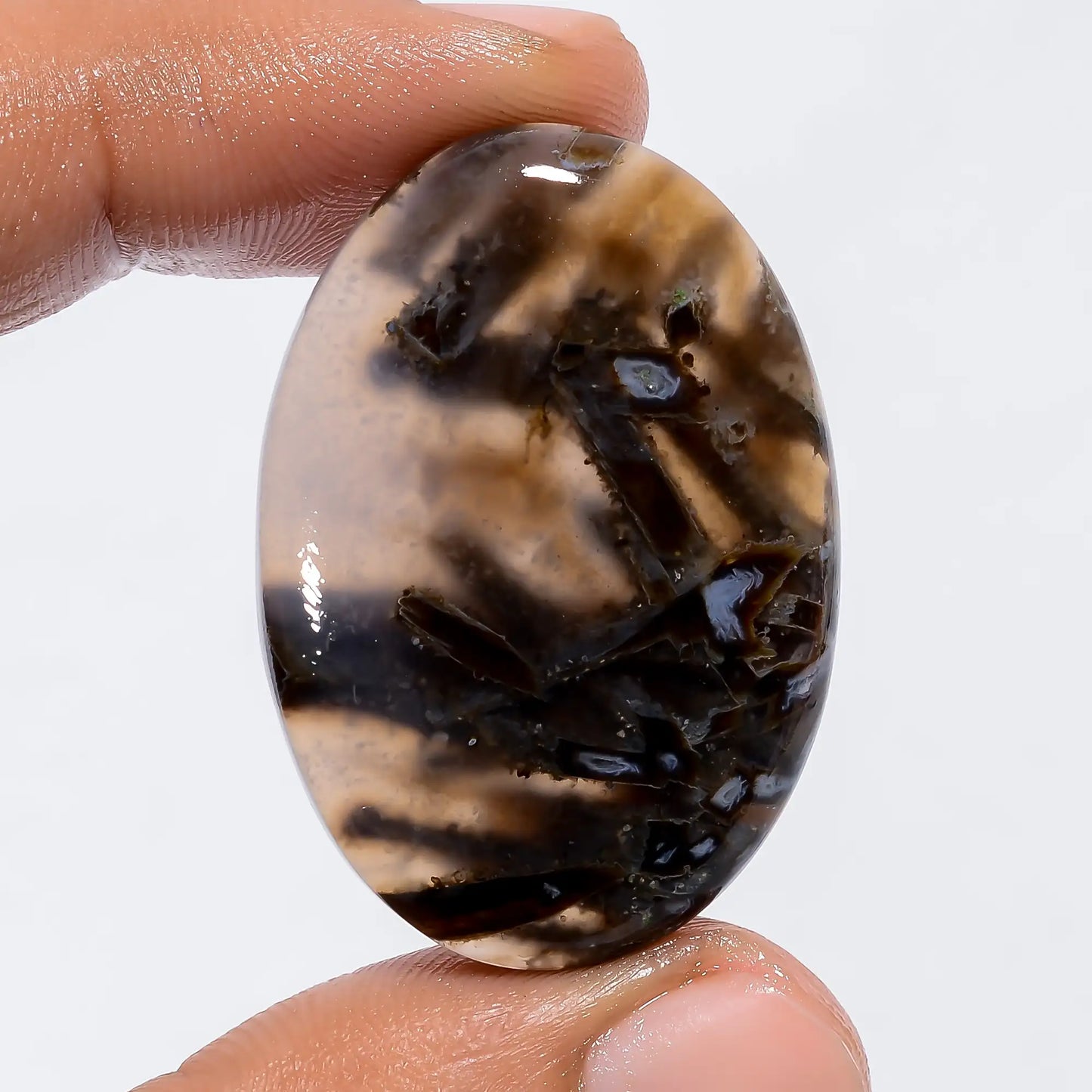Stick Agate Oval Shape Cabochon Loose Gemstone Natural 47.5 Ct. 36X25X5 mm V-6134
