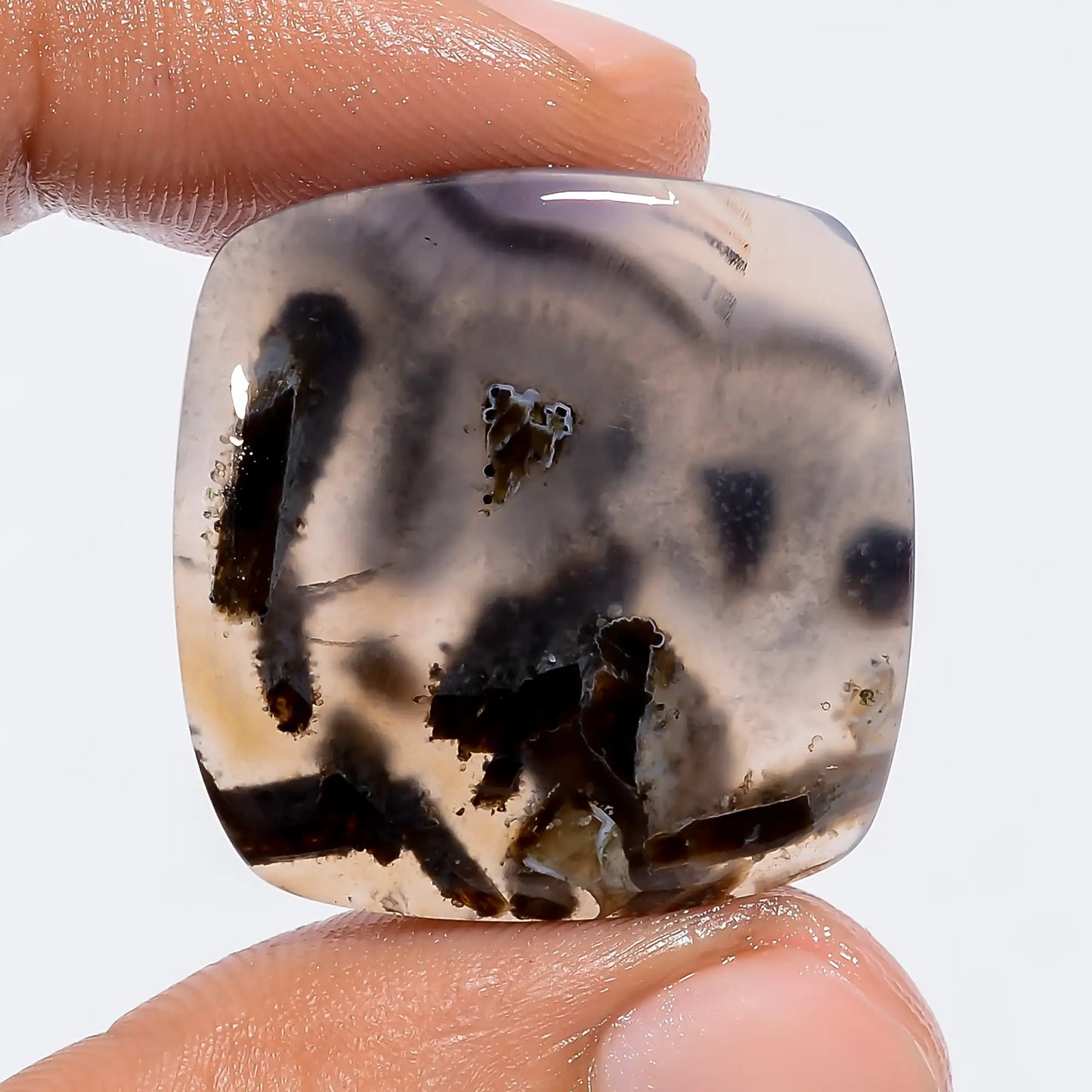 Stick Agate Cushion Shape Cabochon Loose Gemstone Natural 29.5 Ct. 27X26X5 mm V-6137