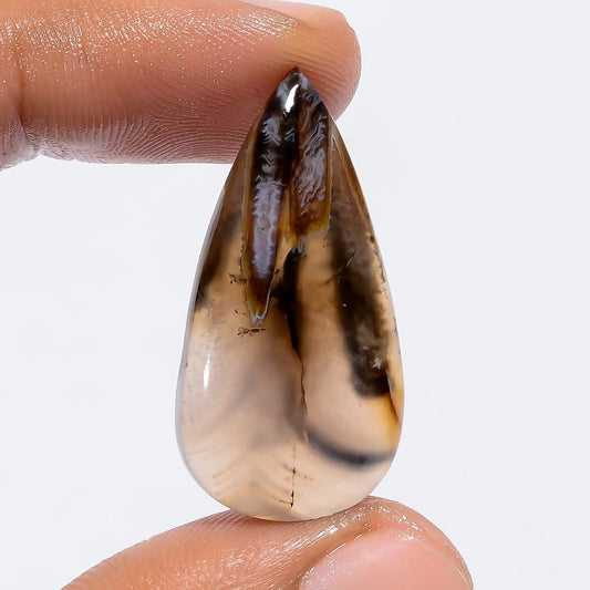 Stick Agate Pear Shape Cabochon Loose Gemstone Natural 19 Ct. 31X16X5 mm V-6139