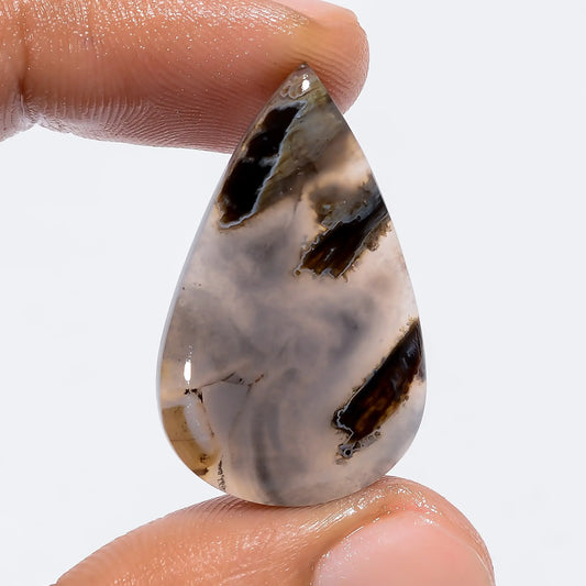 Stick Agate Pear Shape Cabochon Loose Gemstone Natural 20.5 Ct. 30X18X5 mm V-6140