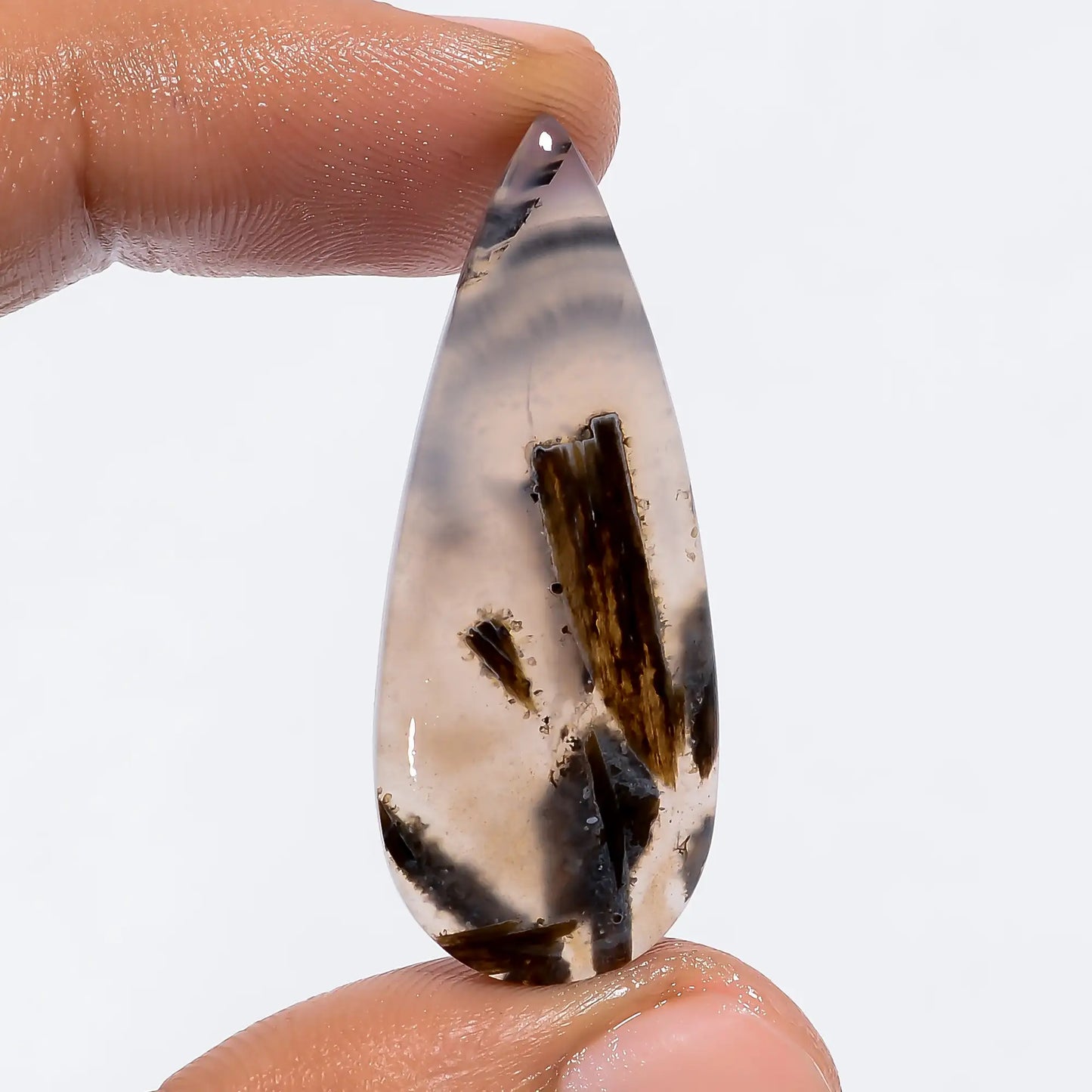 Stick Agate Pear Shape Cabochon Loose Gemstone Natural 20 Ct. 38X15X5 mm V-6141