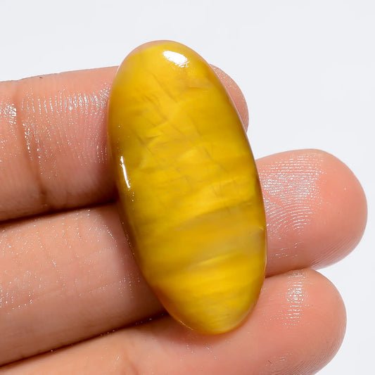Tiger Eye Oval Shape Cabochon Loose Gemstone Natural 20 Ct. 32X15X5 mm V-6145