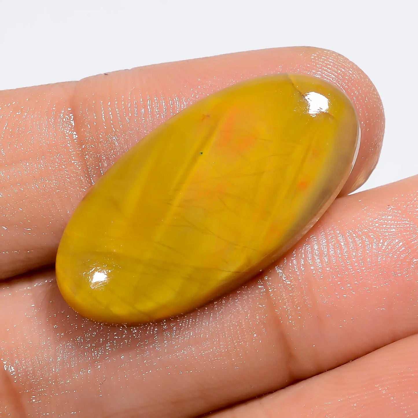 Tiger Eye Oval Shape Cabochon Loose Gemstone Natural 15.5 Ct. 28X14X5 mm V-6154