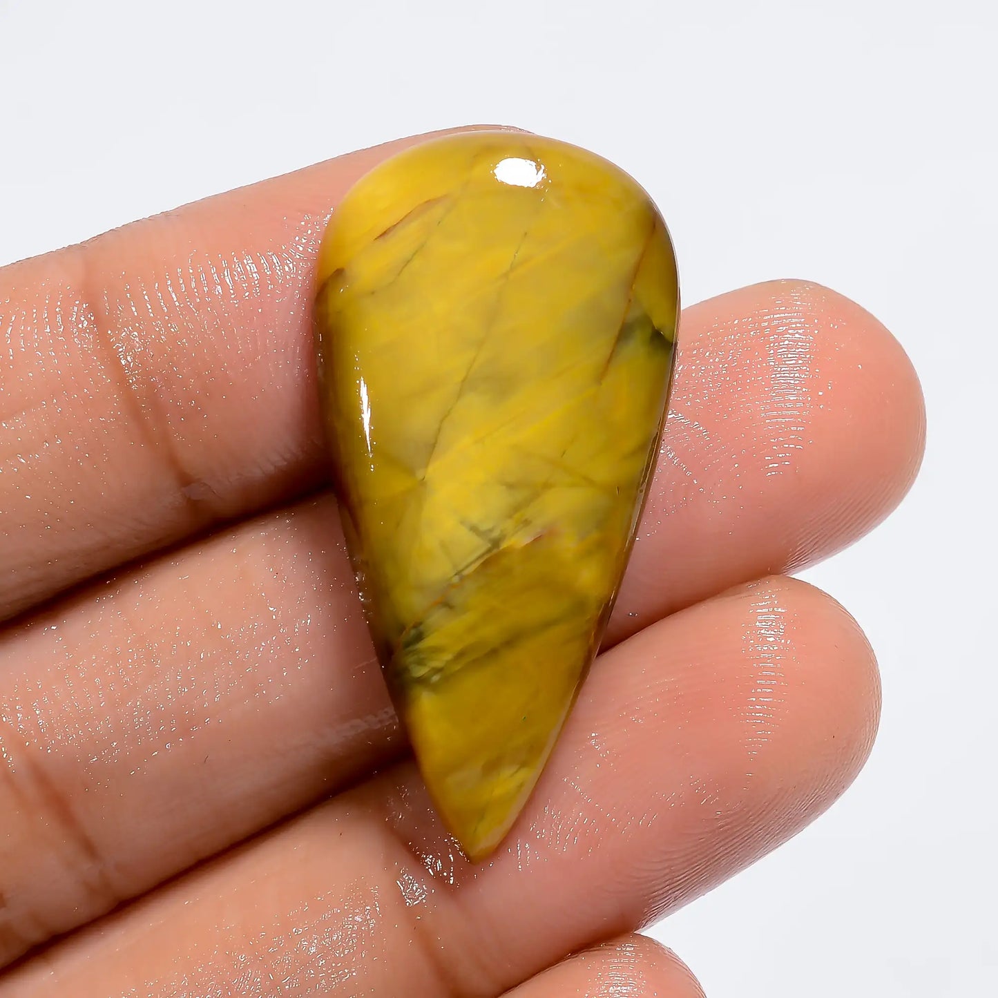 Exclusive Top Grade Quality 100% Natural Nellite Pear Shape Cabochon Loose Gemstone For Making Jewelry 21 Ct. 34X17X5 mm V-6155