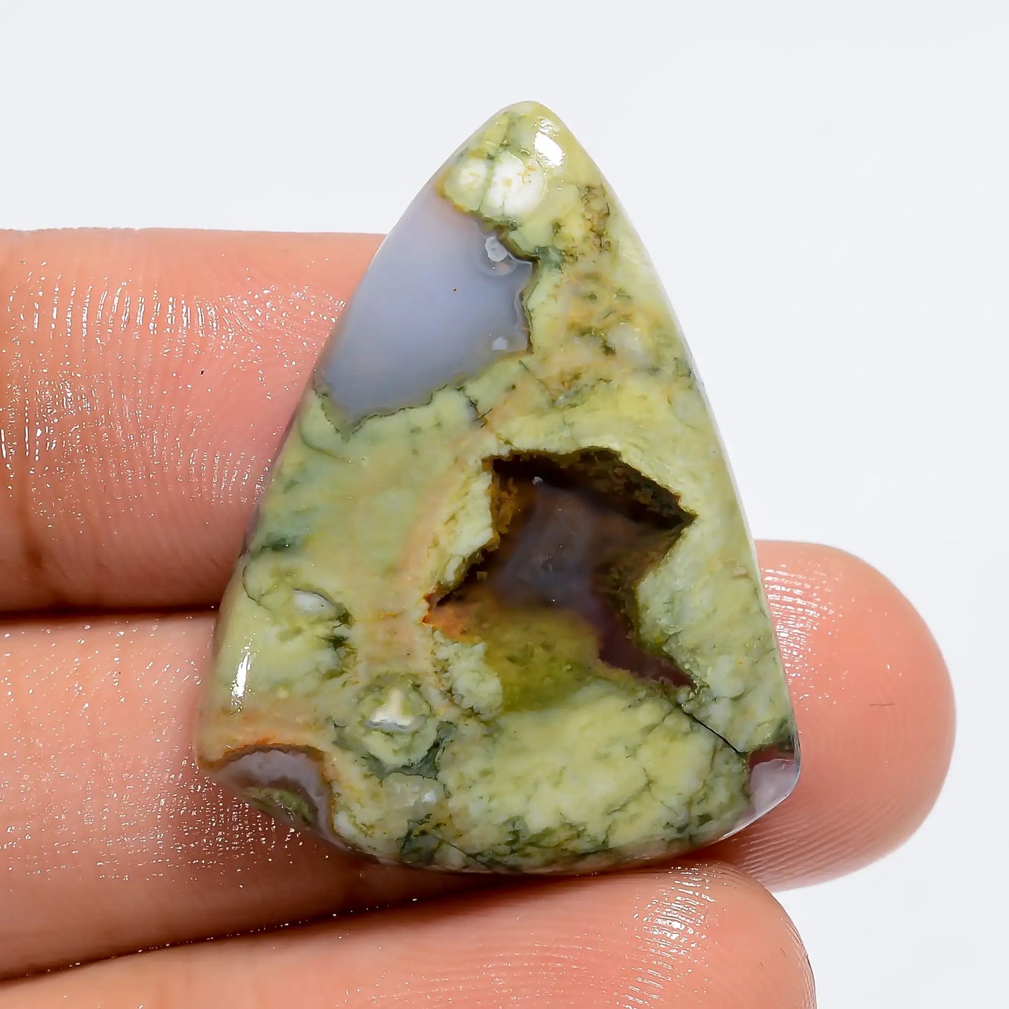 Rhyolite Pear Shape Cabochon Loose Gemstone Natural 23.5 Ct. 29X23X5 mm V-6162