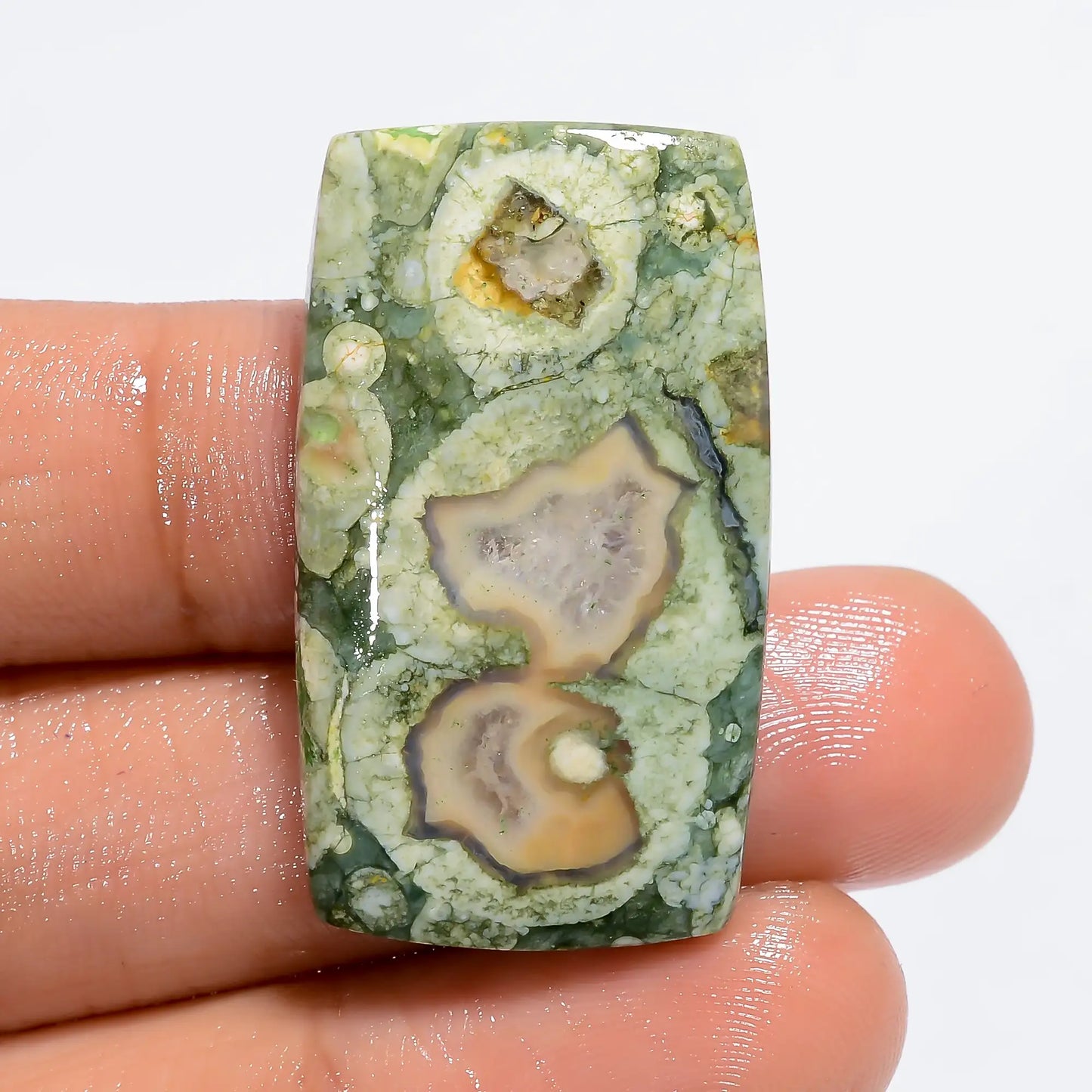 Rhyolite Radiant Shape Cabochon Loose Gemstone Natural 32 Ct. 34X20X5 mm V-6164