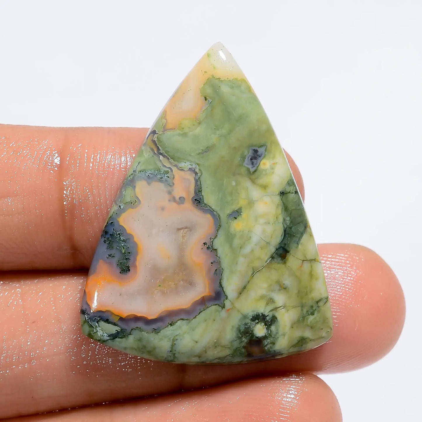 Rhyolite Triangle Shape Cabochon Loose Gemstone Natural 25.5 Ct. 33X26X4 mm V-6168