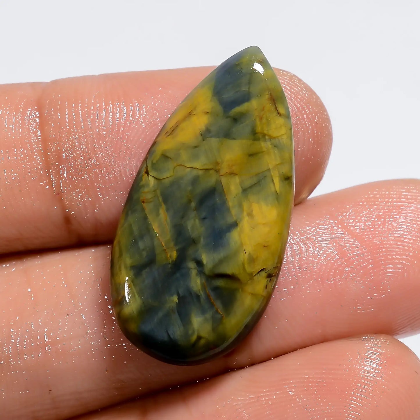 Wonderful Top Grade Quality 100% Natural Blue Nellite Pear Shape Cabochon Loose Gemstone For Making Jewelry 15.5 Ct. 28X14X5 mm V-6172