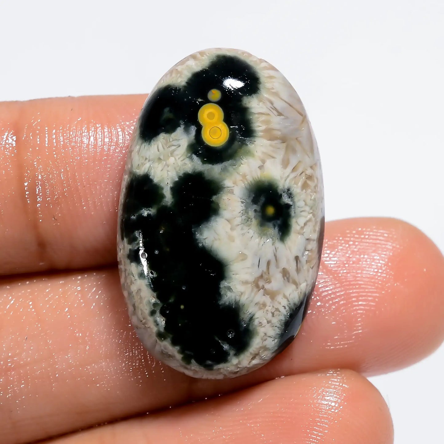 Ocean Jasper Oval Shape Cabochon Loose Gemstone Natural 24 Ct. 27X17X5 mm V-6189