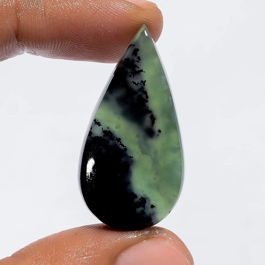 Serpentine Pear Shape Cabochon Loose Gemstone Natural 31.5 Ct. 34X17X6 mm V-6206