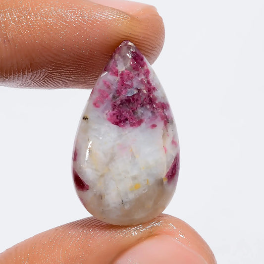Lepidolite Pear Shape Cabochon Loose Gemstone Natural 10 Ct. 22X13X4 mm V-6219