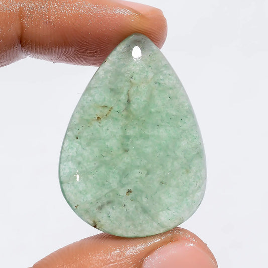 Green Aventurine Pear Shape Cabochon Loose Gemstone Natural 43 Ct. 33X24X7 mm V-6247