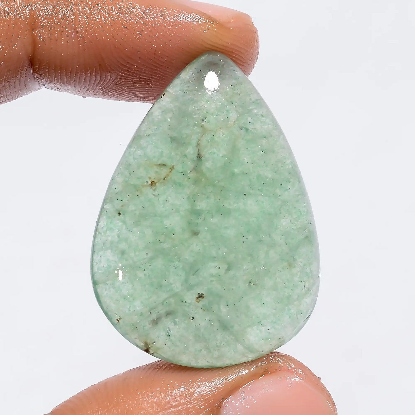 Green Aventurine Pear Shape Cabochon Loose Gemstone Natural 43 Ct. 33X24X7 mm V-6247