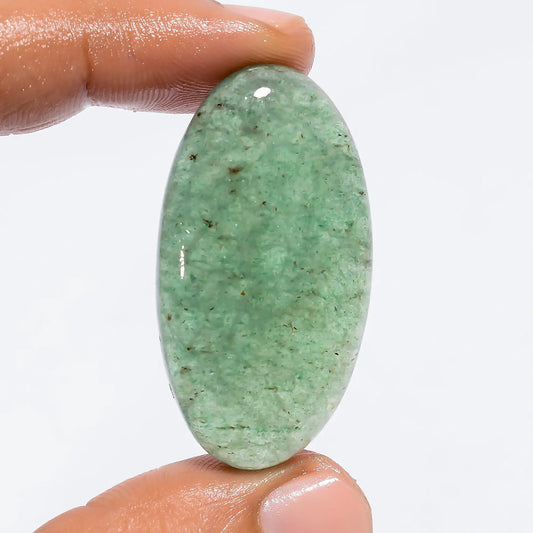 Green Aventurine Oval Shape Cabochon Loose Gemstone Natural 66 Ct. 42X22X8 mm V-6248