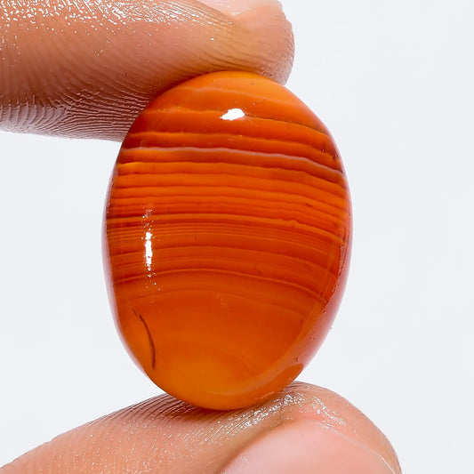 Carnelian Oval Shape Cabochon Loose Gemstone 22.5 Ct. 22X16X7 mm V-6254