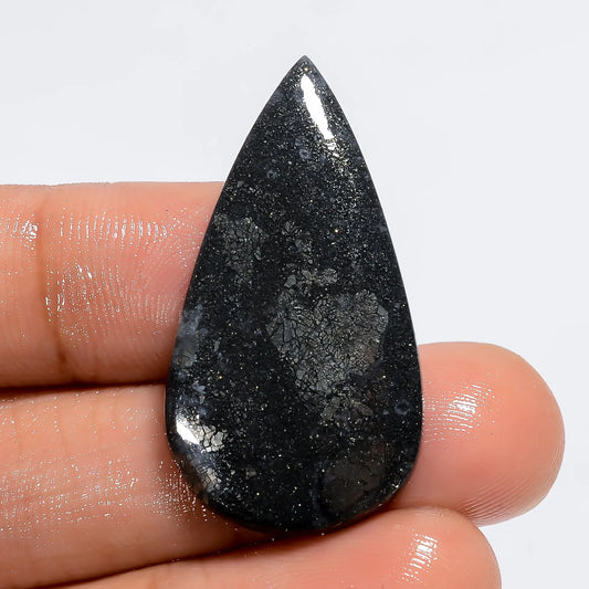 Marcasite Agate Pear Shape Cabochon Loose Gemstone Natural 24 Ct. 34X18X5 mm V-6273