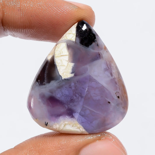 Tiffany Flourite Pear Shape Cabochon Loose Gemstone Natural 34 Ct. 30X27X5 mm V-6278