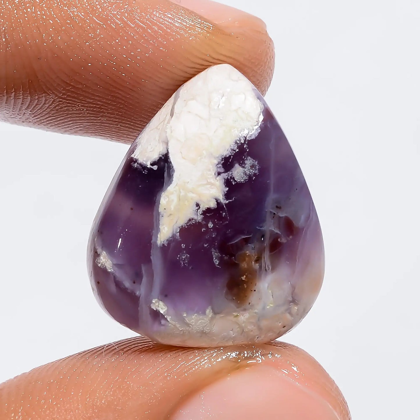 Tiffany Flourite Pear Shape Cabochon Loose Gemstone Natural 15 Ct. 20X17X5 mm V-6285