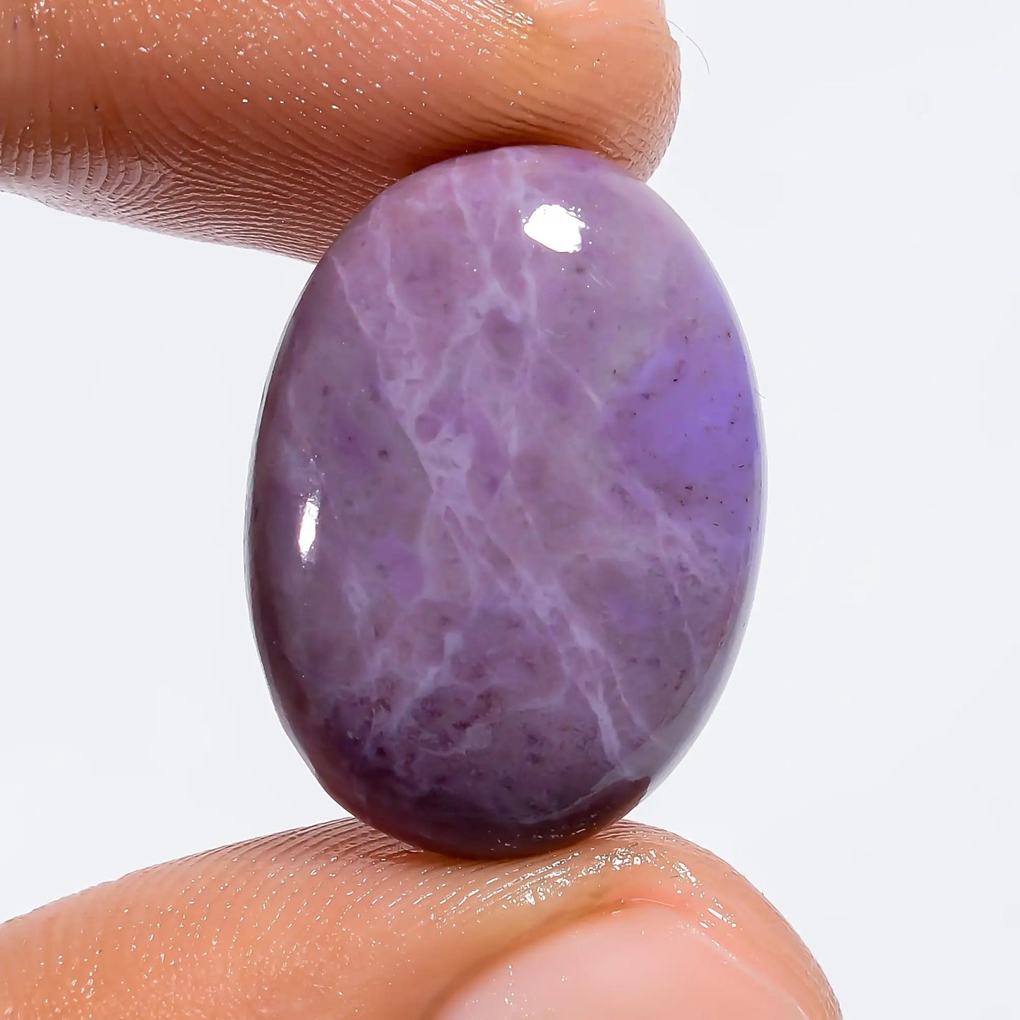 Purple Jade Oval Shape Cabochon Loose Gemstone Natural 15 Ct. 22X16X5 mm V-6292