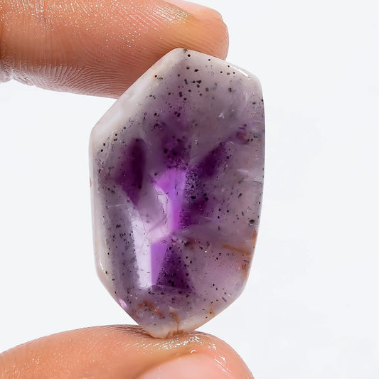 Trapiche Amethyst Fancy Shape Slice Loose Gemstone Natural 35.5 Ct. 30X19X8 mm V-6297
