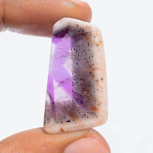 Trapiche Amethyst Fancy Shape Slice Loose Gemstone Natural 20 Ct. 31X18X4 mm V-6301