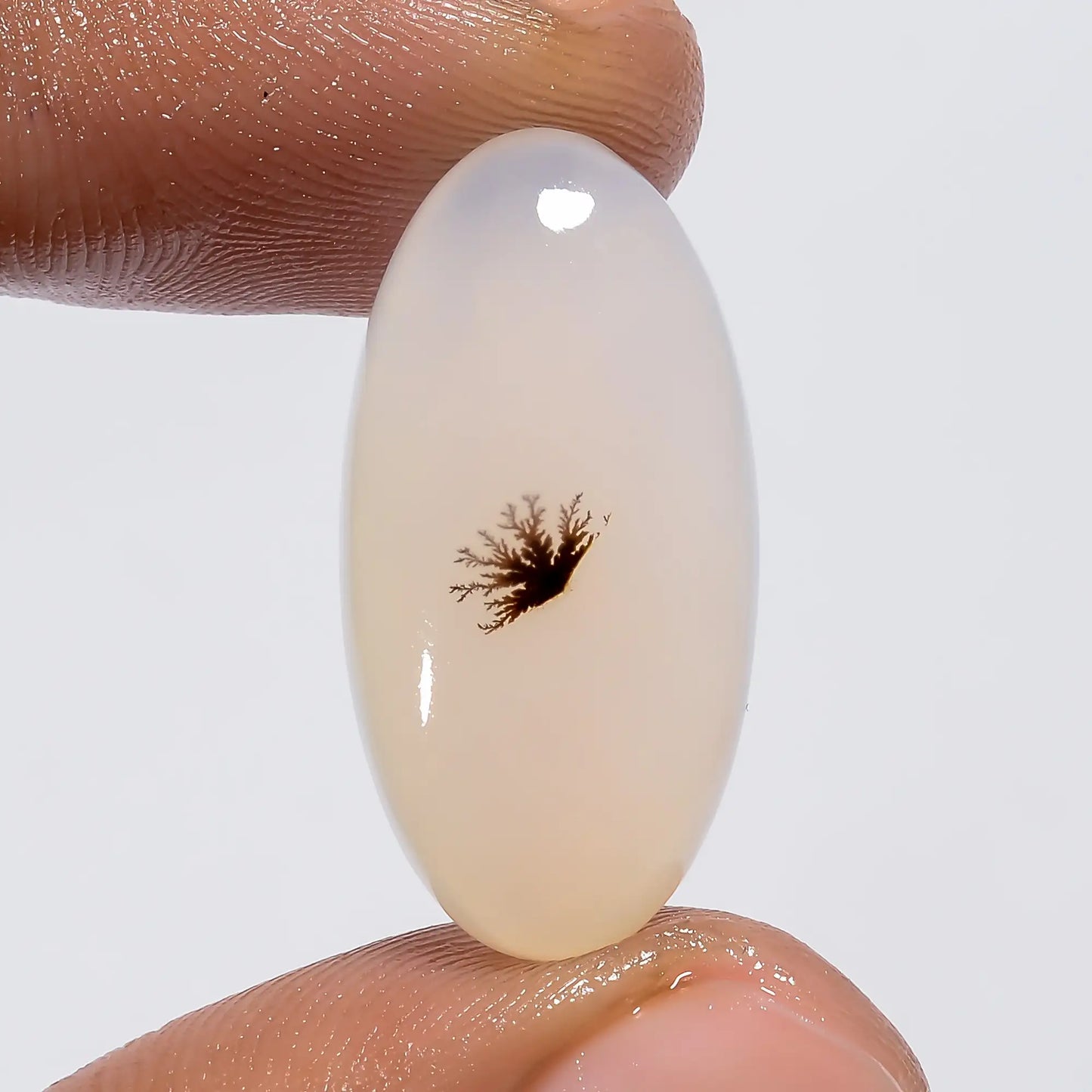 Dendrite Shajar Agate Oval Shape Cabochon Loose Gemstone Natural 14.5 Ct. 24X12X5 mm V-6372