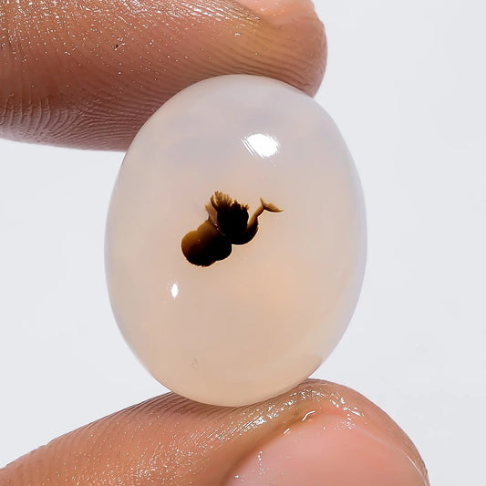 Dendrite Shajar Agate Oval Shape Cabochon Loose Gemstone Natural 18.5 Ct. 20X15X7 mm V-6375