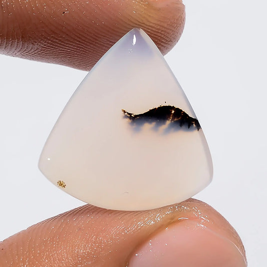 Dendrite Shajar Agate Heart Shape Cabochon Loose Gemstone Natural 8.5 Ct. 19X18X4 mm V-6382