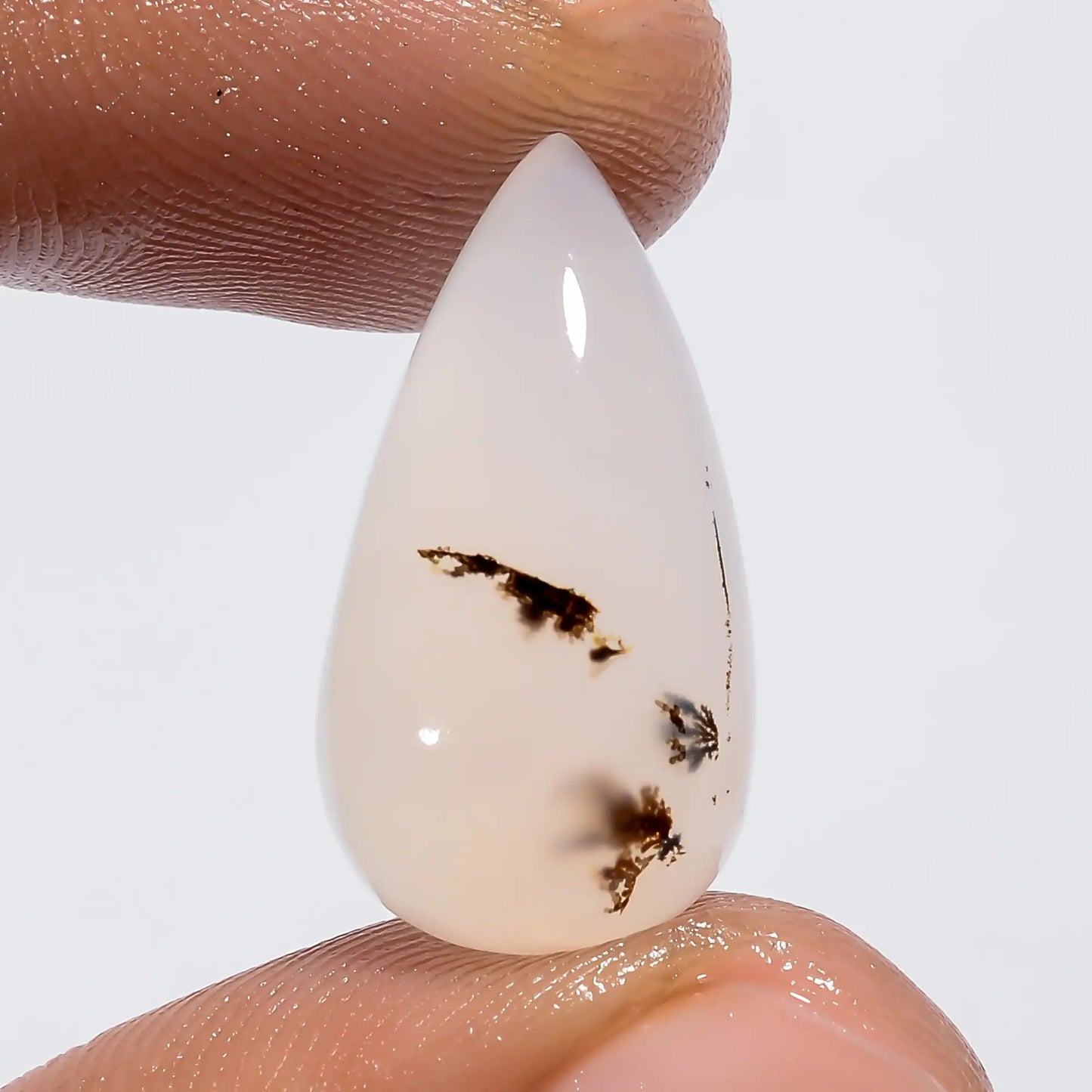 Dendrite Shajar Agate Pear Shape Cabochon Loose Gemstone Natural 11 Ct. 20X11X6 mm V-6383