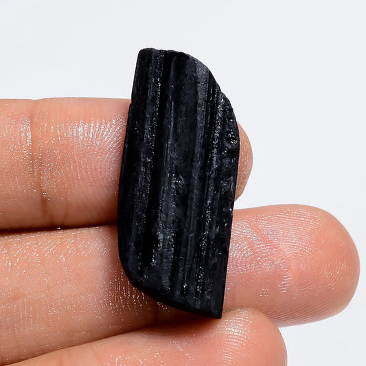 Wonderful Top Grade Quality 100% Natural Black Tourmaline Druzy Fancy Shape Cabochon Loose Gemstone For Making Jewelry 31 Ct 28X13X8 mm V6406